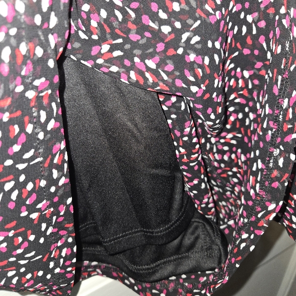 Express Long Sleeve V-Neck Mini Romper - Pink/White Speckled - XS - Picture 7 of 9